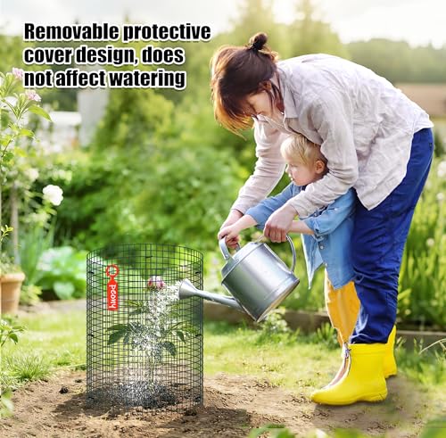 5 Pack Wire Plant Protector, 16"x12" Detachable Metal Plant Protectors Mesh, Garden Plant Protectors for Shrubs Flowers Vegetables to Keep Rabbit & Chicken Animals Out