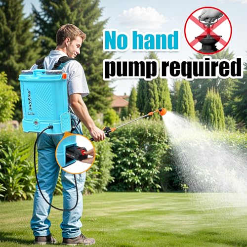 SideKing Battery Powered Backpack Sprayer 3.2 Gallon, 0-80 PSI Adjustable Pressure Sprayer Compatible with Makita 18V Battery, Electric Sprayer with Wand, 5 Nozzles, 2.0Ah Battery&Charger Included - size: 3.2 Gallon