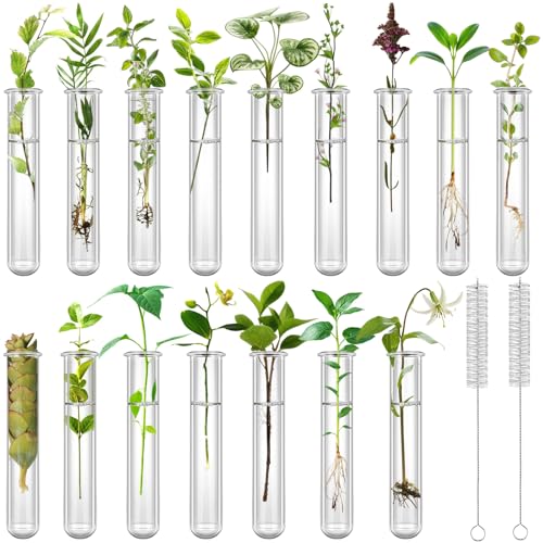16 Pcs Clear Plant Propagation Tubes 20ml Plastic Test Tubes
