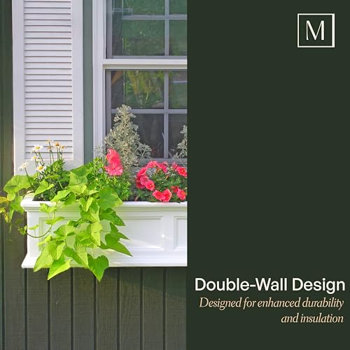 Mayne Fairfield 24in Self-Watering Rectangular Window Box Planter, Gray - color: Graphite Grey, size: 24in