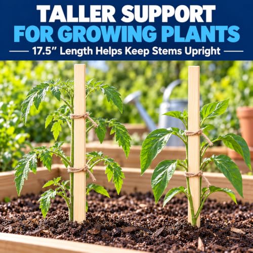 25 Pack Wooden Garden Stakes, 17.5" Long x 3/4" Wide, Made in USA Pine Plant Markers, Chisel Point Yard Stakes for Gardening, Landscaping, Row Labels, Signs & Crafts - size: 17.5" Long (25 Pack)