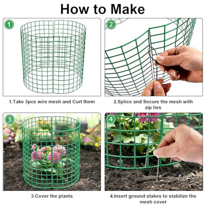 5 Sets Strawberry Plant Support with Wire Plant Protectors, 12.9"x 11.8" Wire Plant Cages and Strawberry Growing Racks, Animal Protection for Strawberry Tomato Garden Vegetables Plants