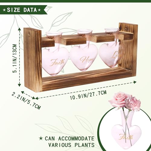Plant Terrarium Propagation Stations Hydroponics - color: Pink(Faith Hope Love)