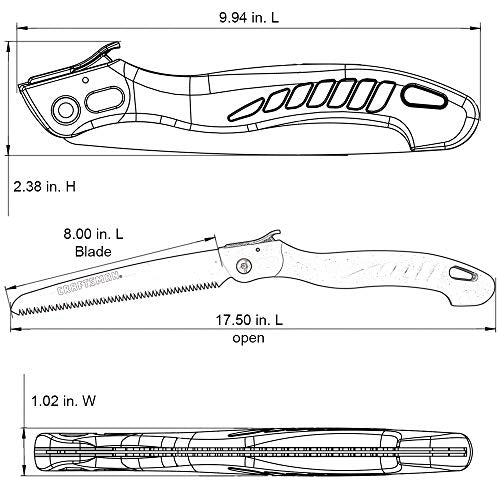 CRAFTSMAN Folding Hand Saw, 8 in. Blade, Compact Design, for Camping, Pruning, Cutting Wood, Branches or Brush - style: Folding Pruning Saw