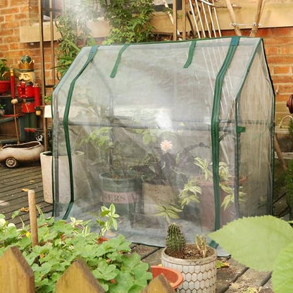 Gardzen Mini Greenhouse with Mesh Cover 36.2"(L) x18.9(W) x33.3(H) - size: 36”(L) x18”(W) x33”(H)