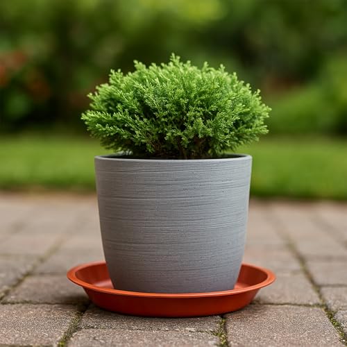 10 Pack Plant Saucer 18 Inches Plastic Drip Trays to Catch Water, Red - color: Red, size: 18 inch