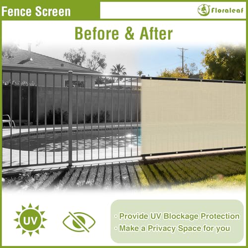 6'x25' Privacy Screen Fence Heavy Duty Fence Panels, Beige