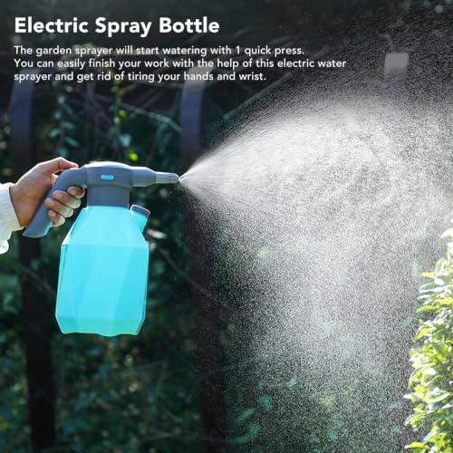 Electric Spray Bottle 3L, Rechargeable Plant Mister with Battery Powered (with Swivel Nozzle) - color: Blue, size: with Swivel Nozzle
