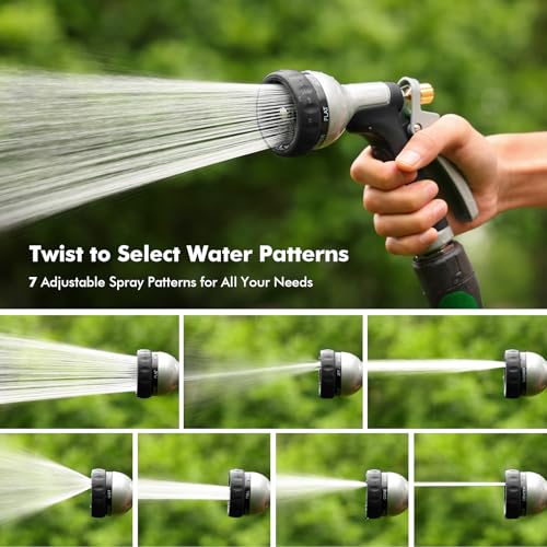 RESTMO Garden Hose Nozzle Heavy Duty, Rear Trigger Water Sprayer, Black - color: Black