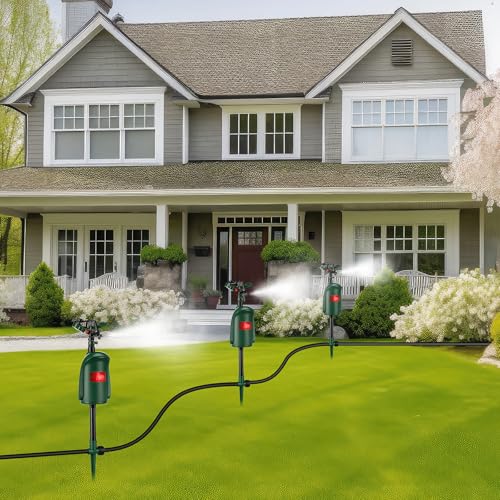 Qualirey Motion Activated Sprinkler Motion Activated Cat Deterrent Deer Repellent Animal Deterrent Devices for Garden Outdoor Need 3/4 Inch Hose Quick Coupler（Not Included）(2 Pack)
