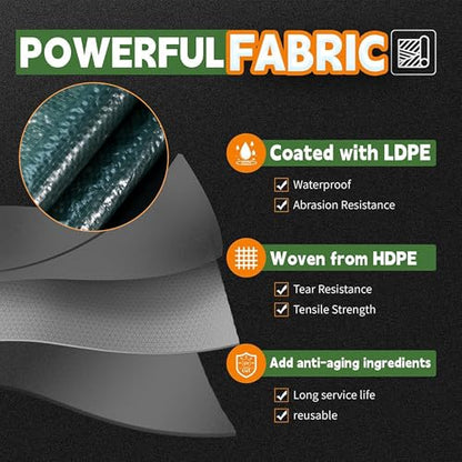 RAINDEWAY Green Tarp 6x8 Feet(10 Pack),5.5Mil Waterproof Poly Tarps Cover - color: Green, size: 6'×8'（10 Pcs）-Finished Size