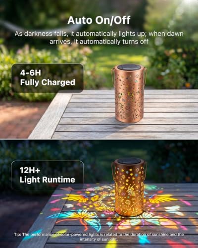 Outdoor Solar Powered Butterfly Lantern Hang Yard Decor with Color Lighting - color: Multicolor
