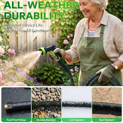 Garden Hose 25 FT, Non-Expandable Kink Free Water Hose,Lightweight Flexible - size: 25ft