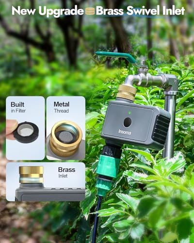 WiFi Water Timer Brass Inlet, 1-Zone Smart Hose Faucet Timer App & Voice Control via 2.4GHz WiFi, Sprinkler Timers w/Auto/Manual/Rain Delay Modes for Garden/Lawn, Works with Alexa & Google Assistant - size: WiFi