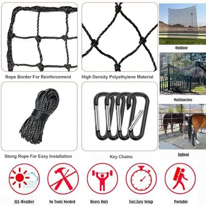 Baseball Softball Backstop Nets, Heavy Duty Sports Netting - size: 10x40 FT