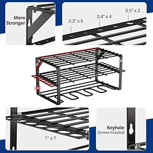WORKPRO 150LBS Power Tool Organizer, Wall Mounted Drill Storage Rack