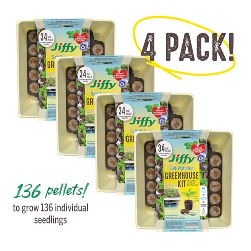 Jiffy Seed Starter Tray Kit, Self-Watering, Seedling Tray, 4 Pack - size: 4 Pack