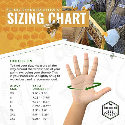 Sting Stopper Heavy Duty Beekeeping Gloves, White, 3X-Large - color: White, size: 3X-Large