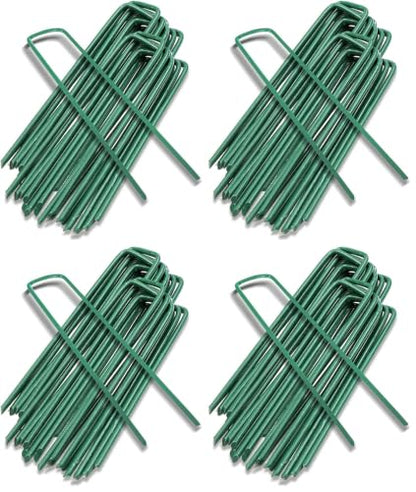 Yeasing Garden Pegs Pins Ground Stakes Staples Spikes U Shaped Landscape Securing Nail Pin Lawn Fabric Netting Matting 6Inch 20PCS (Pack of 4) - size: 6 inch (Pack of 4)
