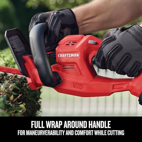 CRAFTSMAN V20 Cordless Hedge Trimmer with Battery and Charger Included, 20 in. Blade, Rechargeable Bush Trimmer Cordless, Lightweight (CMCHT810C1) - style: 20V Trimmer Kit