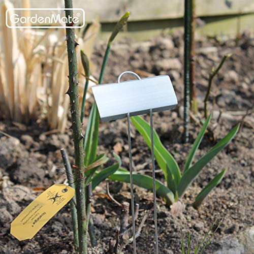 GardenMate 50-Pack Weatherproof Large Zinc Metal Plant Labels, Height 11.5", Label Area 3 1/2 x 1 1/4" - size: 50-Pack, style: 11.5'' Large Zinc