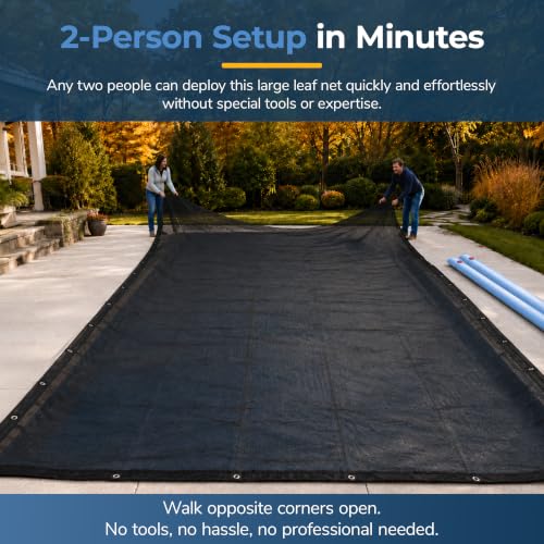 Blue Wave 12-ft x 20-ft Rectangular Leaf Net In Ground Pool Cover, Black - size: 20' x 12' (Rectangular)