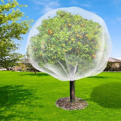 2 Pcs Fruit Tree Netting, 7 x 8 Ft Large Insect Bird Barrier Tree Net with Drawstring, Garden Bird Netting Plant Cover for Protect Plant Fruit Flower from Insect Bird - color: 2pcs- 7x8 Ft