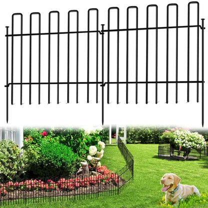 26 Panels No Dig Animal Barrier Fence, 13in(H) x 37ft(L) Garden Edging Border Fencing, Rustproof Metal Stakes Decorative Garden Fence, Dog Digging Defense Fencing Barrier for Outdoor, Yard, Patio - size: 26 Panels, 13in(H) x 37ft(L)