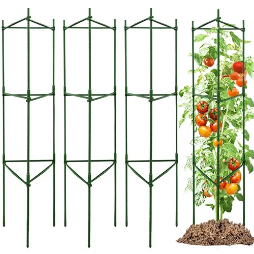 TCBWFY 4-Pack 48-Inch Adjustable Tomato Cages, Heavy-Duty Metal Plant Support Trellis for Garden and Pots, DIY Tomato Stakes, Height Adjustable 16 to 192 Inches - size: 48"-4pcs