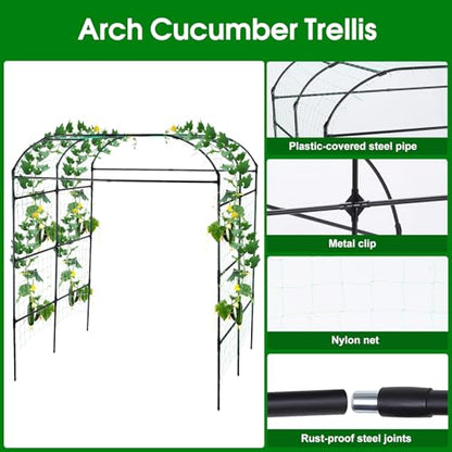 Garden Arch Trellis for Climbing Plants,71x75x87in Black - size: 82.6 x 71 x 63.7 in, U Frame, Black