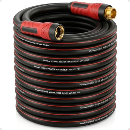 Garden Hose 100ft x 5/8", NON-EXPANDABLE Heavy Duty Premium Flexible Hose - color: Red, size: 100ft