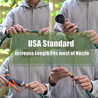 1FT 1/2-Inch PVC Leader Hose with Brass Male-to-Female Ends - size: 1