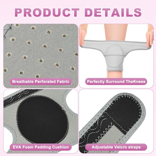 M METERXITY 2-Pack Gardening Knee Pads, Thick Foam Garden Knee Pads with Adjustable Straps for Garden/Construction/Flooring/Cleaning, Suitable for 16"-18" Leg Circumference Size l [Grey] - color: Grey, size: Large