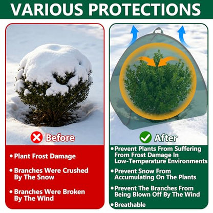 2 Pcs Pop Up Shrub Covers Frost Protection Tent, 22" x 22" x 22" Winter Plant Cover Freeze Protection, Warm Garden Plant Protector Tent for Protecting Outdoor Shrub Fruit Potted Plants from Snow & Ice - color: 22 x 22 x 22 inch