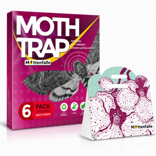 Mottenfalle Clothes Moth Traps, 6-Pack – Premium Pheromone Sticky Traps for Closets, Wool Clothing, Carpets & Home Fabrics – Odorless, Non-Toxic & Eco-Friendly Protection (Table-Top) - size: Table-Top