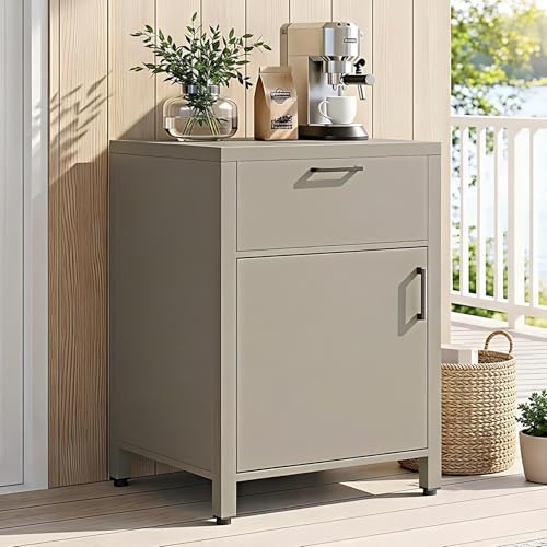 Wisteria Lane Outdoor Storage Cabinet with Drawers, Aluminum Modular Outdoor Kitchen, All Weather Kitchen Island for Patio, BBQ, Backyard - size: Single Drawer Cabinet