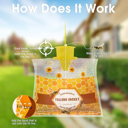 Outdoor Disposable Yellow Jacket & Wasp Traps 4 Pack - size: 4 Pack