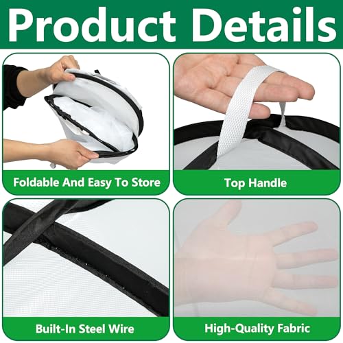 2Pcs Pop Up Insect Barrier Plant Cover Tent,Plant Protectors Mesh Enclosure - color: 30 X 28 X 28 Inch