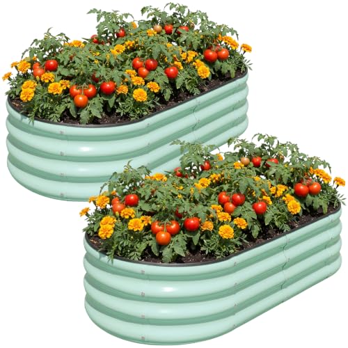 SnugNiture Raised Garden Bed Outdoor 4x2x1ft, 2 Pack - color: Green
