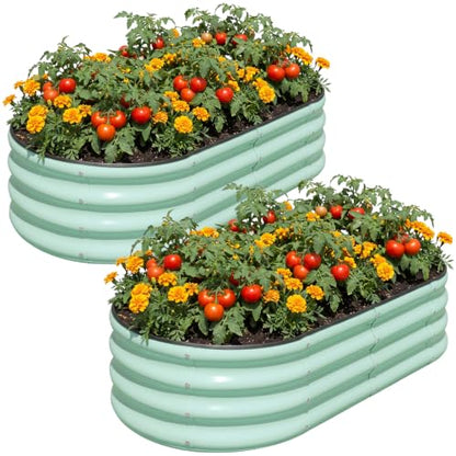 SnugNiture Raised Garden Bed Outdoor 4x2x1ft, 2 Pack - color: Green