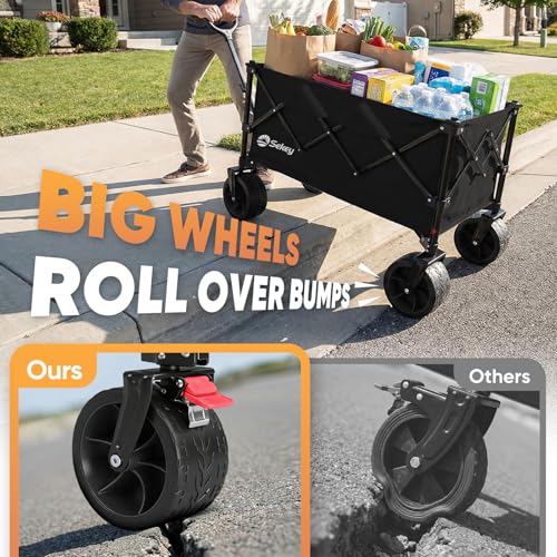 Sekey 250L Beach Wagon, 400 lb Capacity, Foldable, All-Terrain Wheels - color: Black