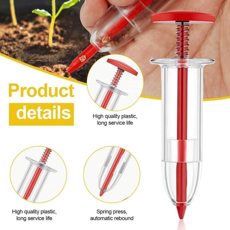 Upgraded Mini Seed Spreader, 2025 Newest Planter Tool, Small Sowing Seed Dispenser, Manual Seedlings Dibber and Widger Set, Handheld Garden Seed Sower Planter Lawn and Garden Spreaders for Tiny Seeds