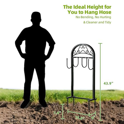 Garden Hose Holder, Hose Holder Stand Rustproof Freestanding Heavy-Duty with Sturdy Metal Hose Stand and Hanger, Hoses Storage Holds 100Ft Hose Reel for Outside Yard - size: 1 PCS