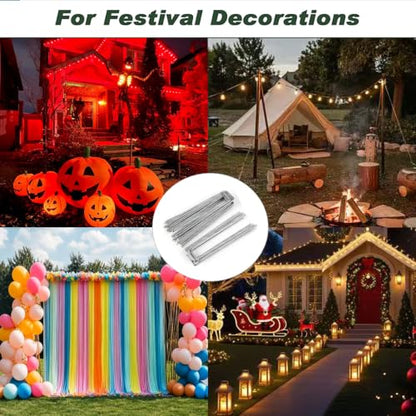 100 Pcs Landscape Staples 6 inch Garden Stakes Galvanized Pins U-Type - size: 100 Pcs x 6"