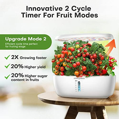 Ahopegarden 12 Pods Indoor Garden Hydroponics Growing System Kit with LED - color: Snow White