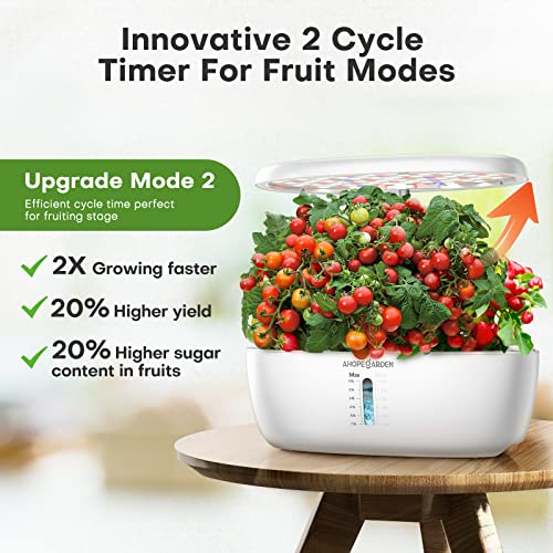 Ahopegarden 12 Pods Indoor Garden Hydroponics Growing System Kit with LED - color: Snow White
