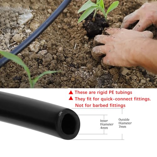 1/4 drip Irrigation tubing 50ft,with Push to Lock Connectors, Drip Irrigation System for Garden, Quick Connection Plant Watering Devices, Garden Watering System - size: 1/4''50ft