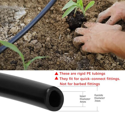 1/4 drip Irrigation tubing 50ft,with Push to Lock Connectors, Drip Irrigation System for Garden, Quick Connection Plant Watering Devices, Garden Watering System - size: 1/4''50ft