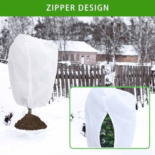 Garutom 2-Pack Plant Covers Freeze Protection 78" x 89" 2.2 oz, Frost Cloth Plants Jacket Drawstring Tree Cover for Outdoor Plants, Shrub Potted Plants Winter - size: 78"W x 89"H / 2Pack