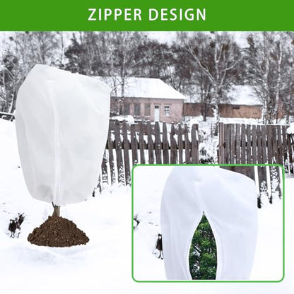 Garutom 2-Pack Plant Covers Freeze Protection 78" x 89" 2.2 oz, Frost Cloth Plants Jacket Drawstring Tree Cover for Outdoor Plants, Shrub Potted Plants Winter - size: 78"W x 89"H / 2Pack
